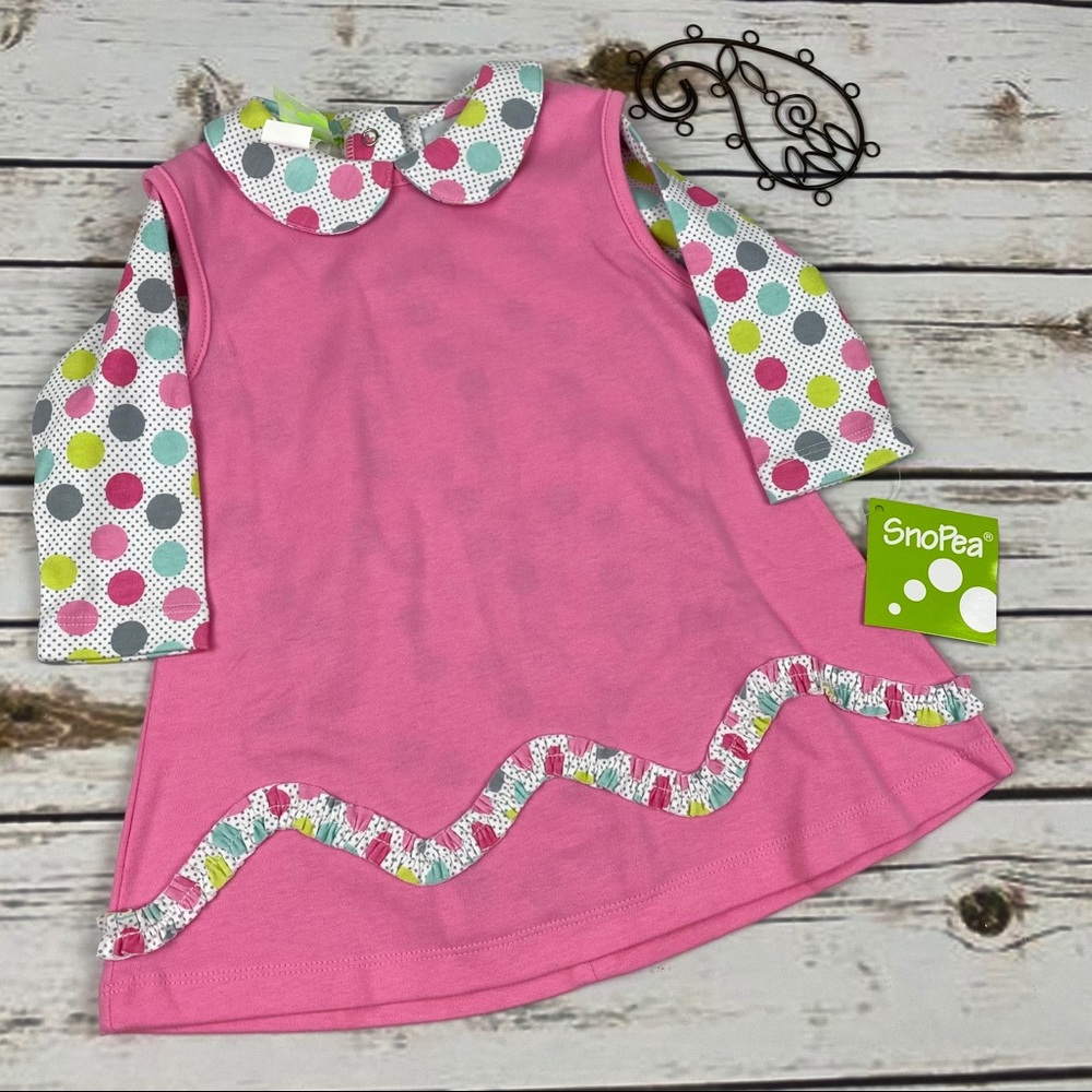 Snopea 18 Mo Dress Girls Pink Polka Dot 2 Piece
